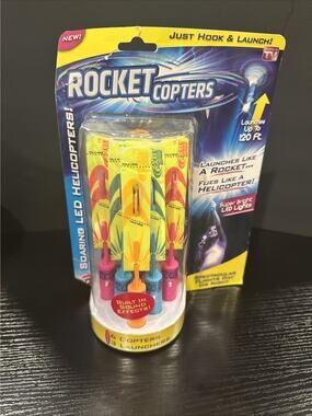 Rocket Copters Soaring LED Helicopters Slingshot "As Seen On TV" NEW